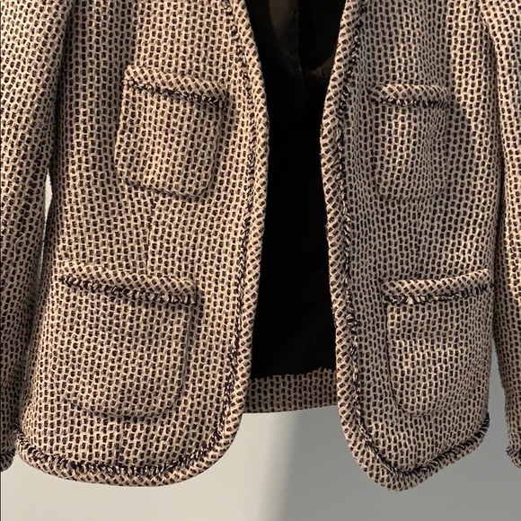 J. Crew Tweed Suit Jacket Size 2 Black and Ivory - Picture 6 of 8